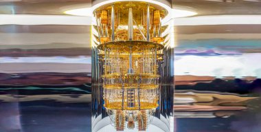 LAS VEGAS, NEVADA - JANUARY 7, 2020: IBM Q System One Quantum Computer at the Consumer Electronic Show CES 2020