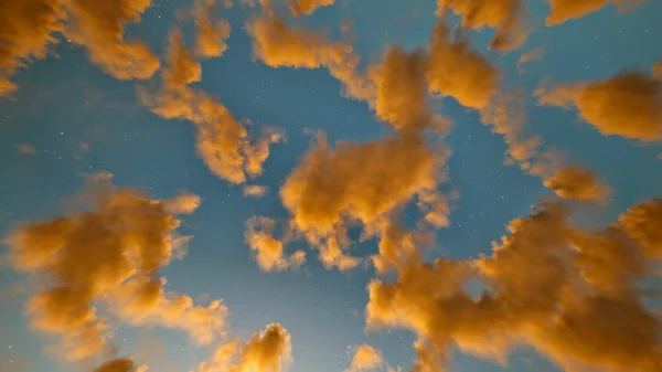 Nubes Doradas Cielo Estrellado Por Mañana Por Noche Cielo Nublado — Foto de Stock