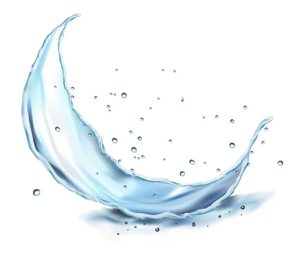 Tansparent Water Spat Druppels Geïsoleerd Transparante Achtergrond Watergolven Met Luchtbellen — Stockvector