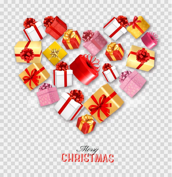 Holiday Background Colorful Gift Boxes Collected Heart Shape Gift Giving Stock Illustration