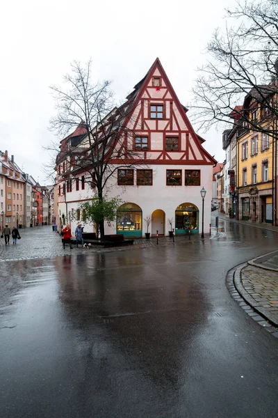 Νυρεμβέργη Γερμανία Δεκεμβρίου 2021 Γενική Αρχιτεκτονική Και Θέα Στους Δρόμους — Φωτογραφία Αρχείου