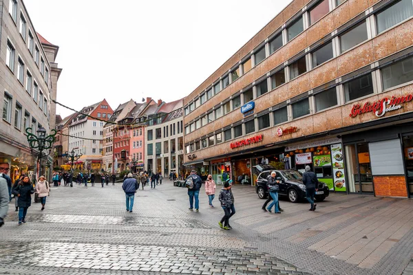 stock image Nuremberg, Germany - December 28, 2021: Generic architecture and street view from the streets of Nuremberg, Bavaria, Germany.