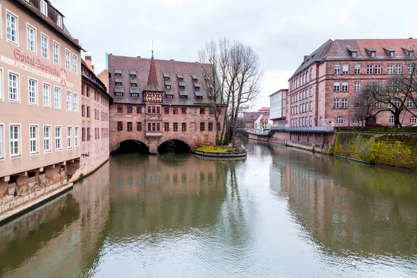 Nürnberg Deutschland Dezember 2021 Die Museumsbrücke Ist Eine Mittelalterliche Brücke — Stockfoto
