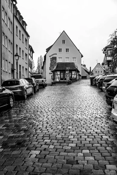 ドイツ ニュルンベルク 2021年12月28日 ドイツ バイエルン州ニュルンベルクの通りからの一般建築と街路景観 — ストック写真