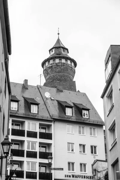 Nuremberg Germany December 2021 Iconic Sinwell Tower Part Kaiserburg Royal — Zdjęcie stockowe