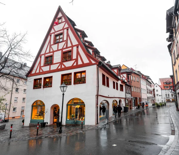 Νυρεμβέργη Γερμανία Δεκεμβρίου 2021 Γενική Αρχιτεκτονική Και Θέα Στους Δρόμους — Φωτογραφία Αρχείου