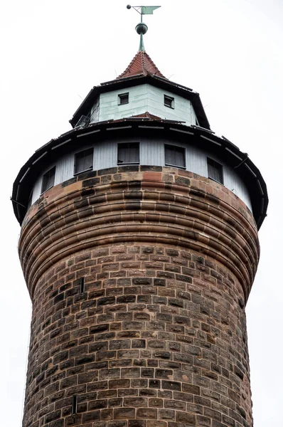 Iconic Sinwell Tower Part Kaiserburg Royal Fortification Old Town Nuremberg — Stok fotoğraf