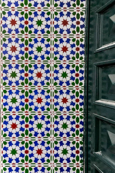 Mór Iszlám Csempe Design Közelkép Textúra Háttér Található Történelmi Város — Stock Fotó