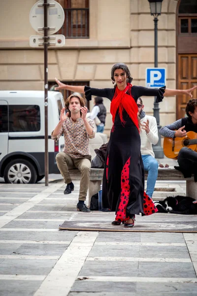Granada Spanien Februar 2022 Gruppe Von Zigeunerkünstlern Die Flamenco Kunst — Stockfoto