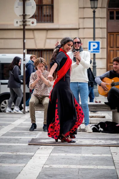 Granada Spanien Februar 2022 Gruppe Von Zigeunerkünstlern Die Flamenco Kunst — Stockfoto
