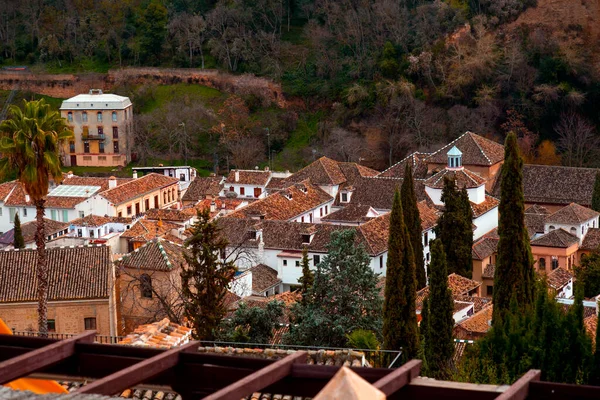 Granada Spain February 2022 Aerial View Buildings Historical City Granada — Stock Photo, Image