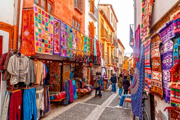 Granada España Febrero 2022 Productos Tradicionales Turísticos Vendidos Barrio Musulmán — Foto de Stock