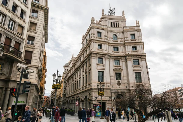 Granada Spanien Februari 2022 Generisk Arkitektur Och Gatuvy Runt Huvudgatan — Stockfoto