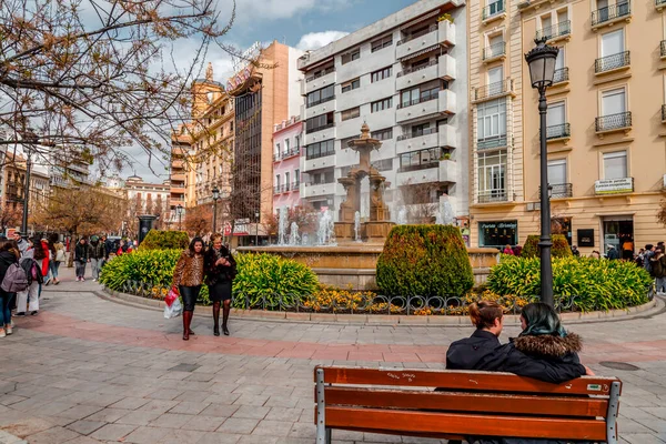 Granada Spanien Februar 2022 Plaza Del Campillo Ist Ein Zentraler — Stockfoto