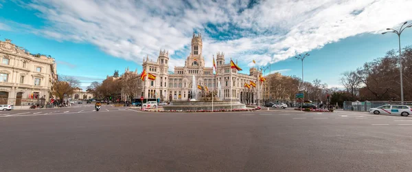 Madrid Spanya Şubat 2022 Cibeles Palace Resmi Adıyla Palacio Comunicaciones — Stok fotoğraf