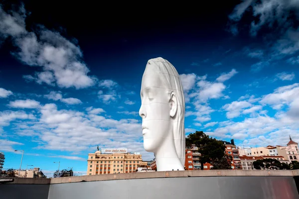 Madryt Hiszpania Feb 2022 Nowoczesna Rzeźba Julia Autorstwa Jaume Plensy — Zdjęcie stockowe