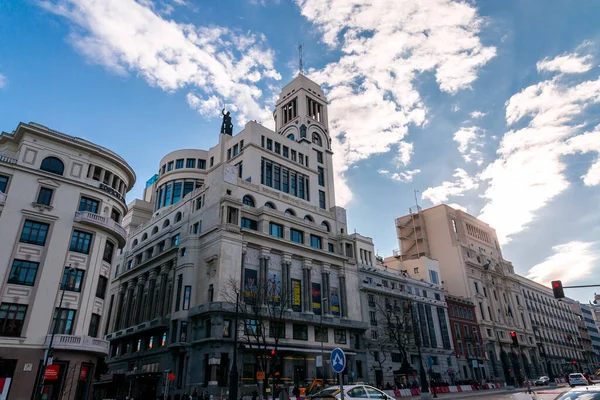 西班牙马德里 Feb 2022 西班牙首都马德里市中心的装饰艺术建筑 — 图库照片