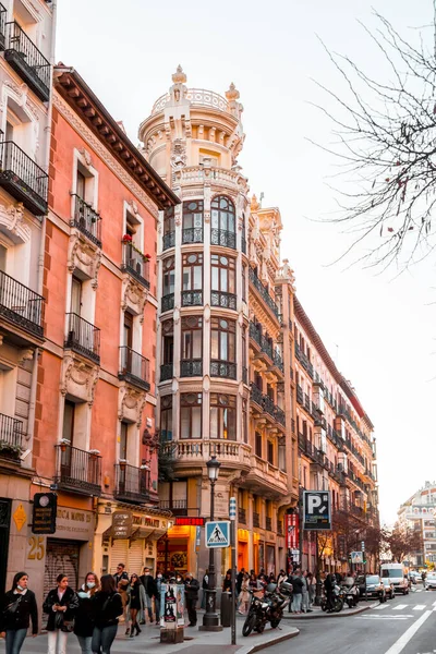 Madrid Spain Feb 2022 Generic Architecture Street View Madrid Capital — Stock Photo, Image