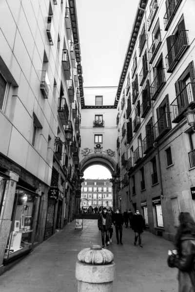 Madryt Hiszpania Feb 2022 Widok Miasto Plaza Mayor Rynku Miejskiego — Zdjęcie stockowe