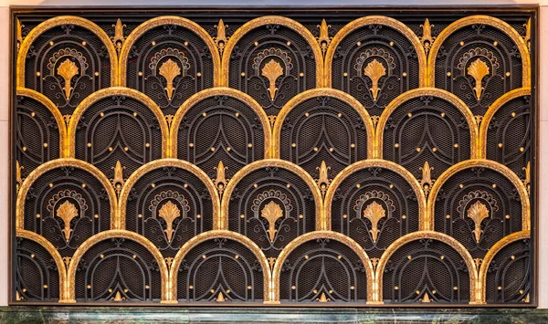 Art Deco Estilo Puerta Europea Con Adornos Escamas Peces Color — Foto de Stock