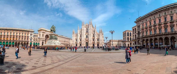 Milaan Italië Maart 2022 Het Historische Duomo Plein Piazza Del — Stockfoto