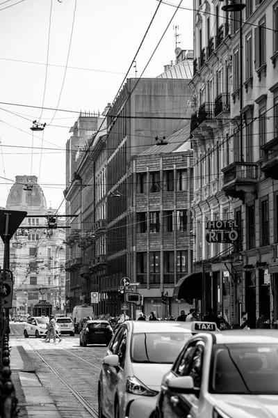 Milan Italy March 2022 Typical Italian Buildings Street View Milan —  Fotos de Stock