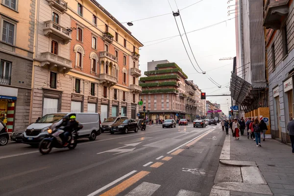 Milan Italy March 2022 Typical Italian Buildings Street View Milan — Stockfoto