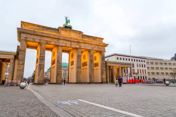 Berlin Allemagne Décembre 2021 Célèbre Monument Porte Brandebourg Brandenburger Tor — Photo