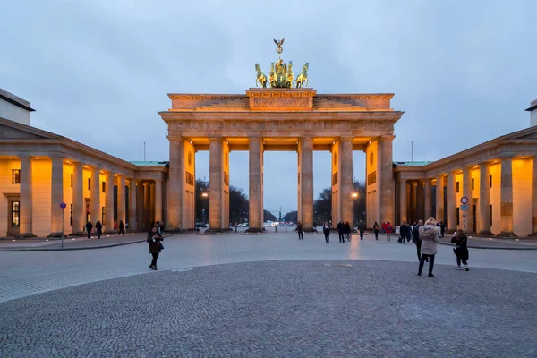 Berlín Alemania Diciembre 2021 Famoso Hito Puerta Brandeburgo Brandenburger Tor — Foto de Stock