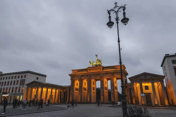Berlino Germania Dicembre 2021 Famoso Punto Riferimento Della Porta Brandeburgo — Foto Stock