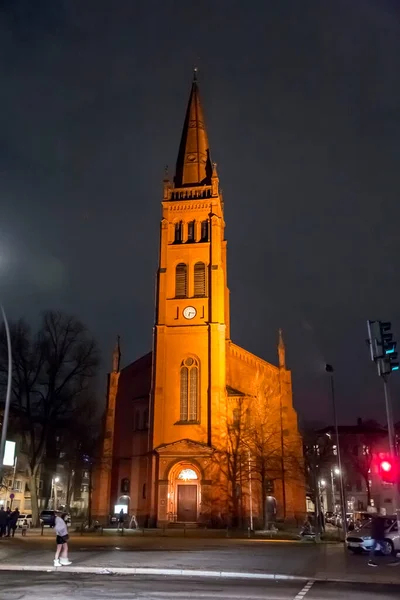 Berlijn Duitsland Dec 2021 Buitenkant Van Twaalf Apostelen Evangelische Kerk — Stockfoto