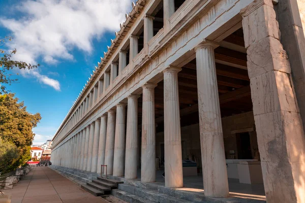 Stoa Attalos Covered Portico Agora Athens Reconstructed 1956 Houses Museum — Stock Photo, Image
