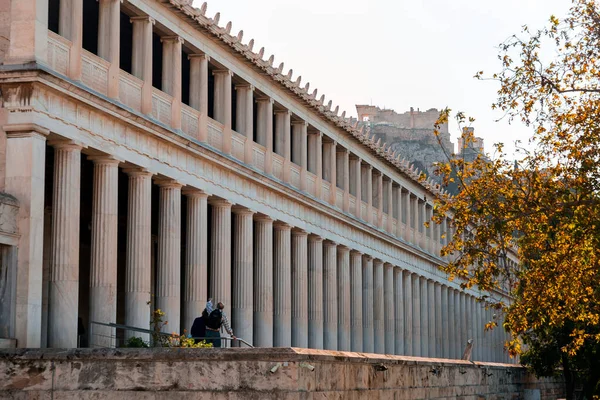 Athén Görögország 2021 November Attalos Sztoája Egy Fedett Porticó Athén — Stock Fotó