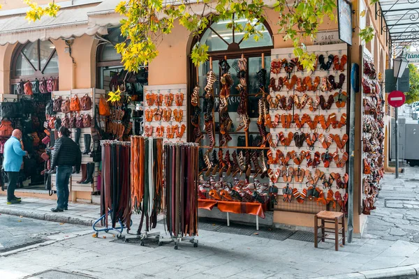 Atenas Grecia Nov 2021 Artículos Turísticos Vendidos Una Tienda Regalos — Foto de Stock