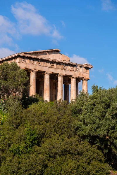 赫菲斯托斯神庙 Temple Hephaestus或Hephaisteion 是一座保存完好的希腊神庙 献给希腊雅典的赫菲斯托斯 — 图库照片