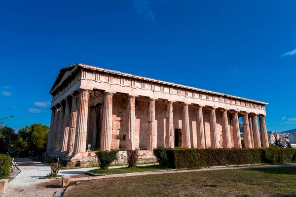 2021年11月25日 希腊雅典 赫菲斯图斯塔 Hephaestus或Hephaisteion 是一座保存完好的希腊神庙 献给希腊雅典赫菲斯图斯 — 图库照片