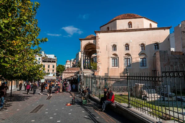 Athene Griekenland Nov 2021 Monastiraki Een Vlooienmarkt Wijk Oude Stad — Stockfoto