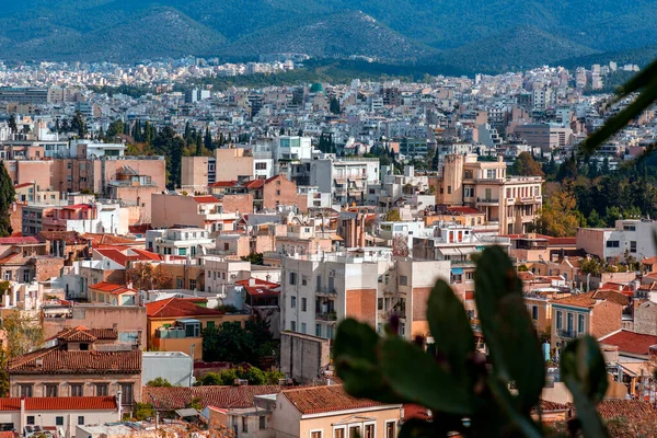 stock image Athens, Greece - 25 Nov 2021: Aerial view of Athens, the Greek capital.