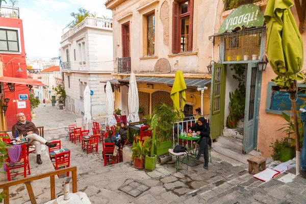 Athènes Grèce Nov 2021 Bâtiments Typiques Dans Les Rues Quartier — Photo