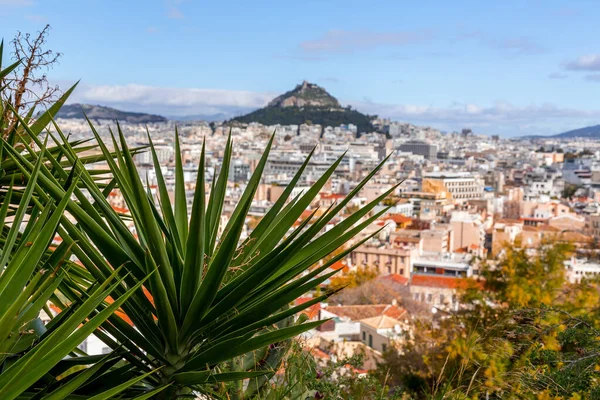 Stock image Mount Lycabettus is a Cretaceous limestone hill in Athens. At 277 meters above sea level, its summit is the highest point in Central Athens.