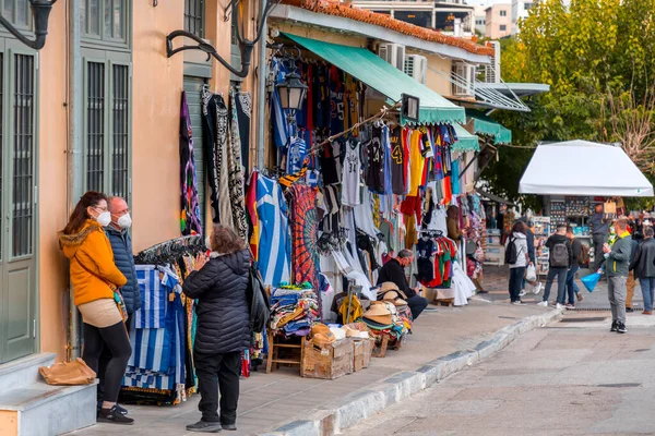 アテネ ギリシャ 11月2021 ギリシャの首都アテネの中央バザールのギフトショップで販売される観光商品 — ストック写真