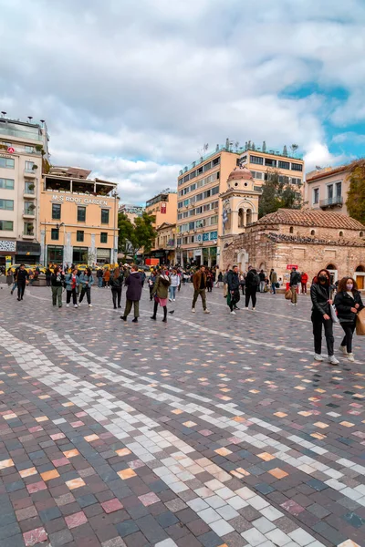 Athene Griekenland Nov 2021 Monastiraki Een Vlooienmarkt Wijk Oude Stad — Stockfoto