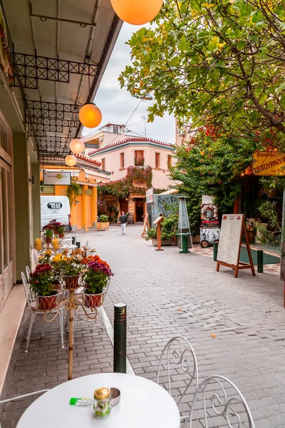 Athènes Grèce Nov 2021 Sièges Extérieurs Dans Les Restaurants Grecs — Photo
