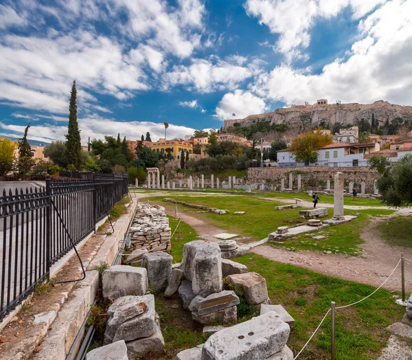 Athene Griekenland Nov 2021 Romeinse Agora Ligt Ten Noorden Van — Stockfoto