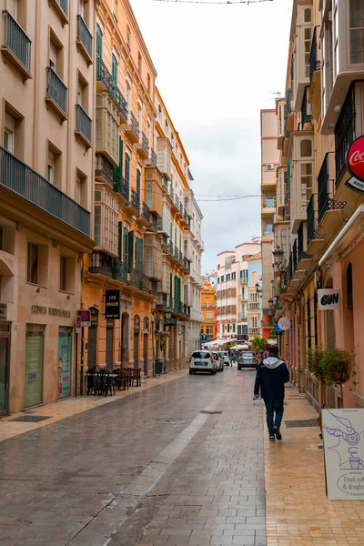 Malaga Spanien Feb 2022 Gatuvy Och Generisk Arkitektur Malaga Andalusien — Stockfoto