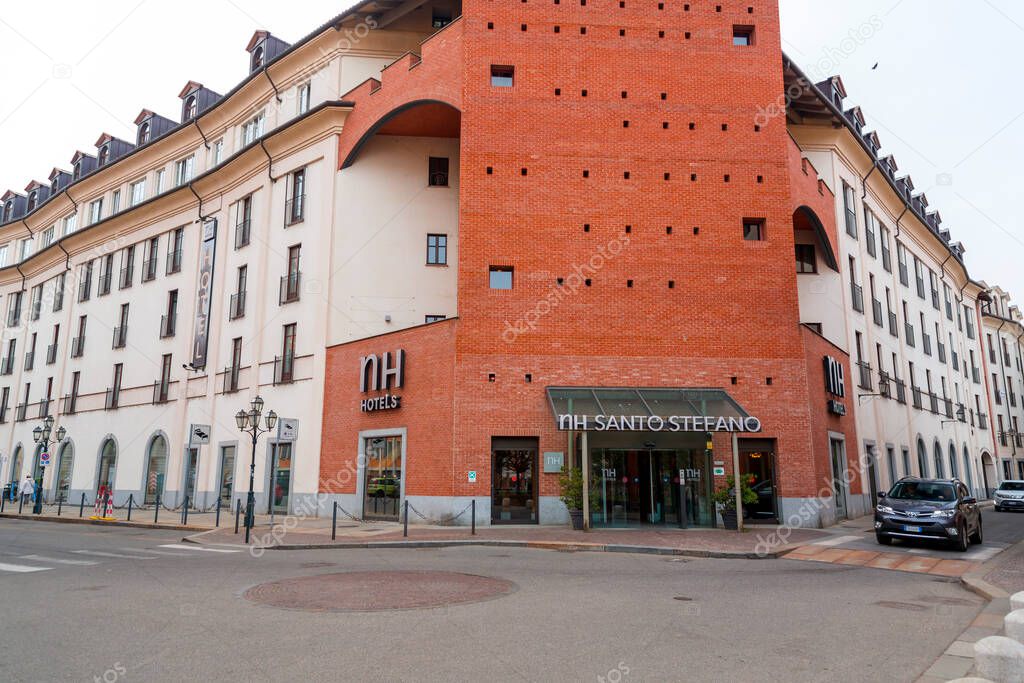 Turin, Italy - March 27, 2022: Exterior view of NH Santo Stefano Hotel in Turin, Piedmont, Italy.