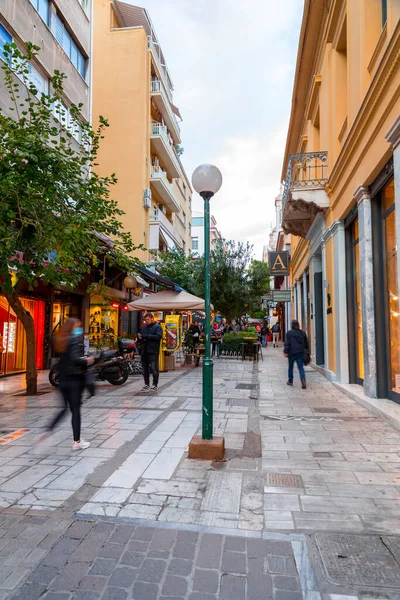 Ateny Grecja Lis 2021 Ermou Lub Hermes Street Ulica Handlowa — Zdjęcie stockowe
