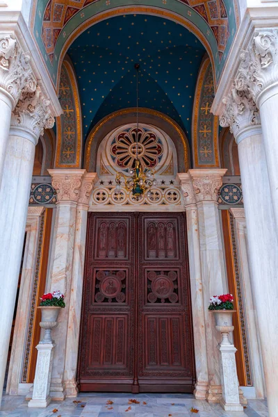 Catedral Metropolitana Anunciação Conhecida Como Metrópole Igreja Catedral Arcebispado Atenas — Fotografia de Stock