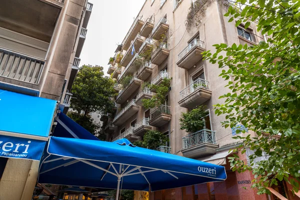 stock image Athens, Greece - 24 Nov 2021: Modern buildings in the streets of Athens, the Greek capital.