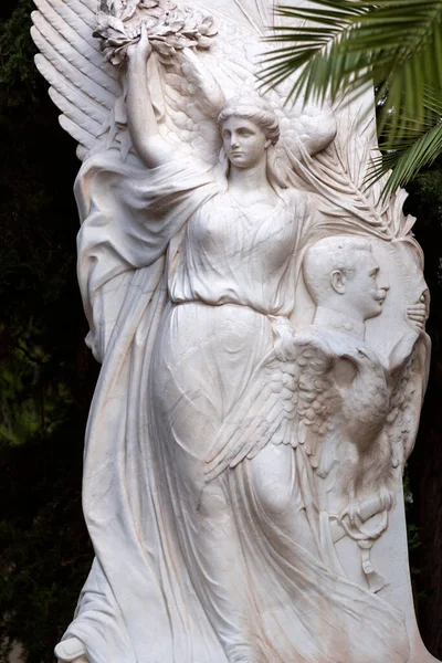 Афіни Греція Nov 2021 Мармурова Статуя Присвячена Павлу Меласу Грецькому — стокове фото